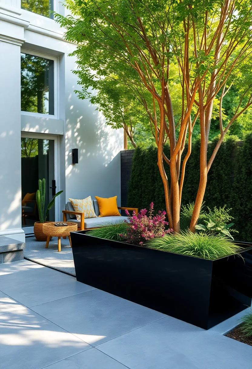 A ⁣Serene Front Yard Scene With An infinity Mirror⁣ Planter Mirroring Nearby Trees And⁢ Creating Illusions ⁢Of‍ Endless depth