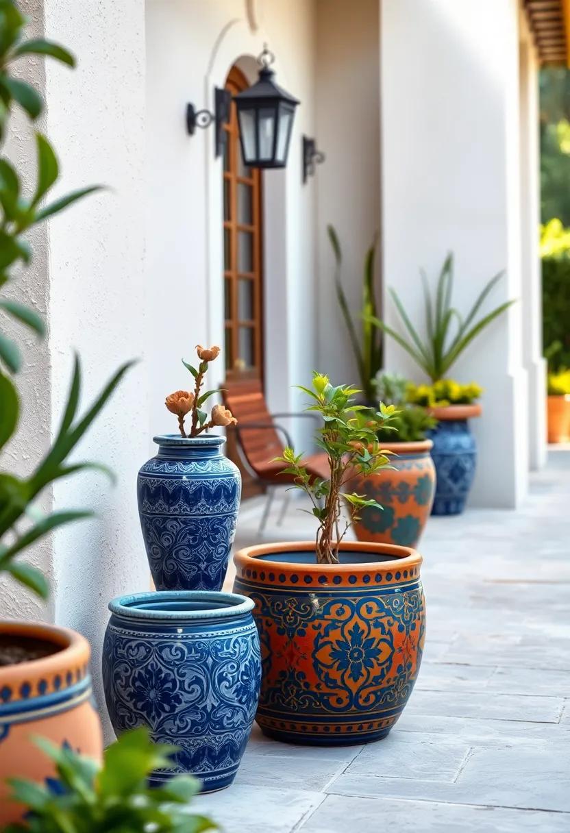 Blue and Terracotta Talavera Pot for ⁤a Mediterranean Feel