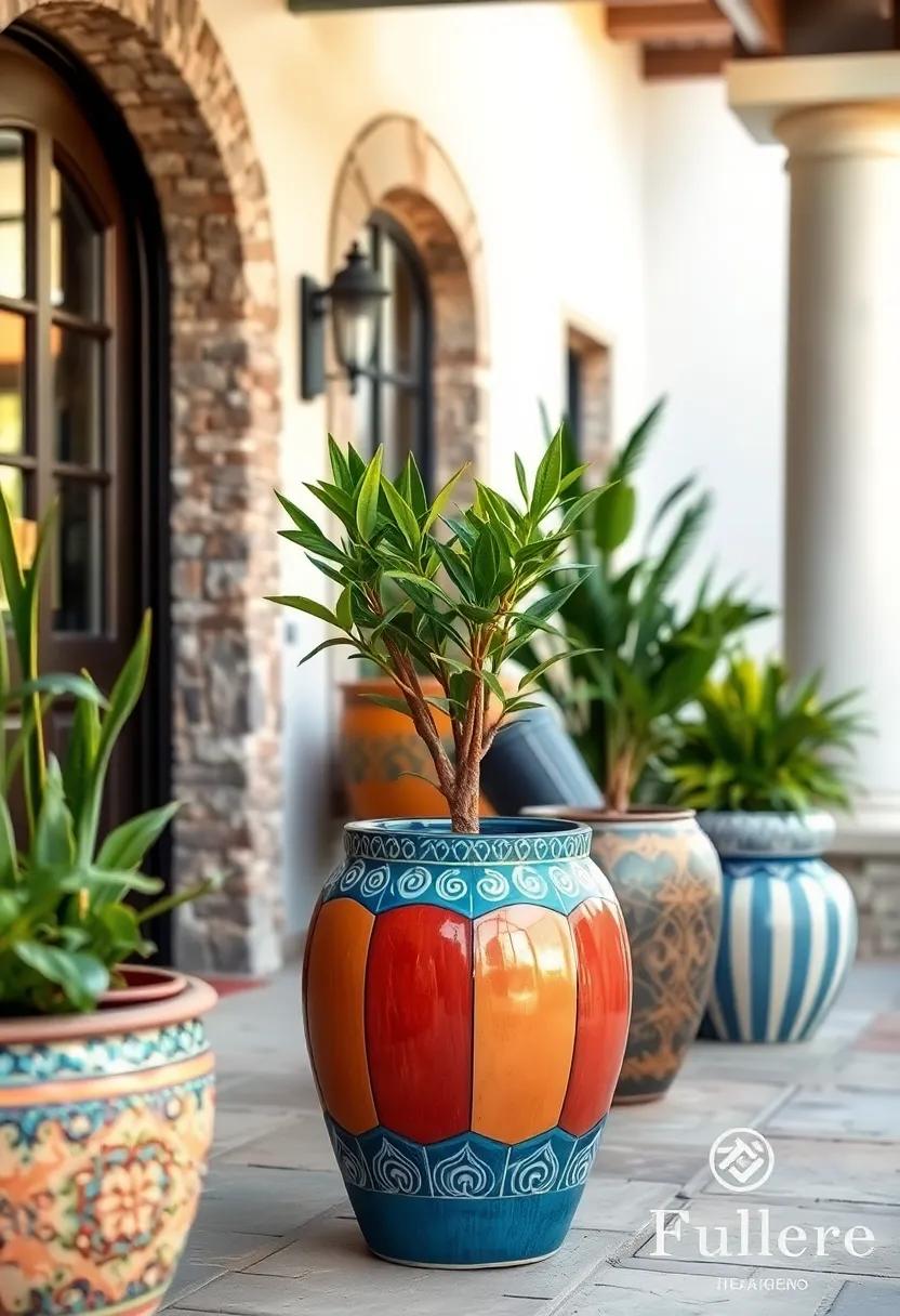 Multi-Colored Striped ⁤Talavera Pot for a ⁣Playful touch