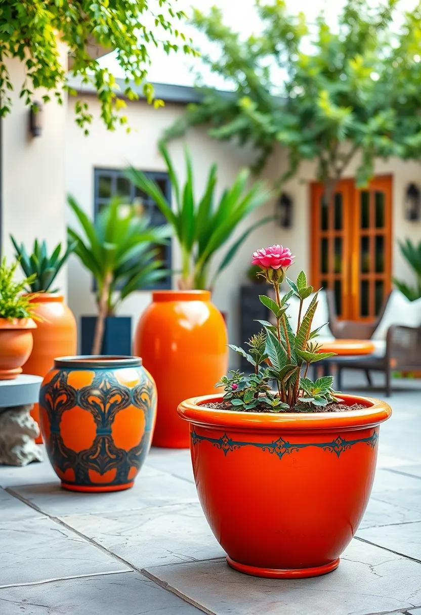 Bright Orange Talavera Planter to Spark Warmth in Your Yard