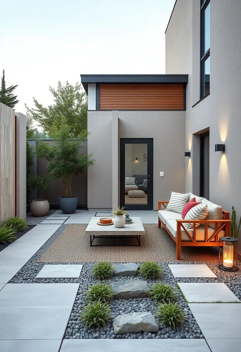 Freestanding Nordic Screens Creating A lightly Structured Front Yard Space with Simple Geometric Planting ‍Patterns