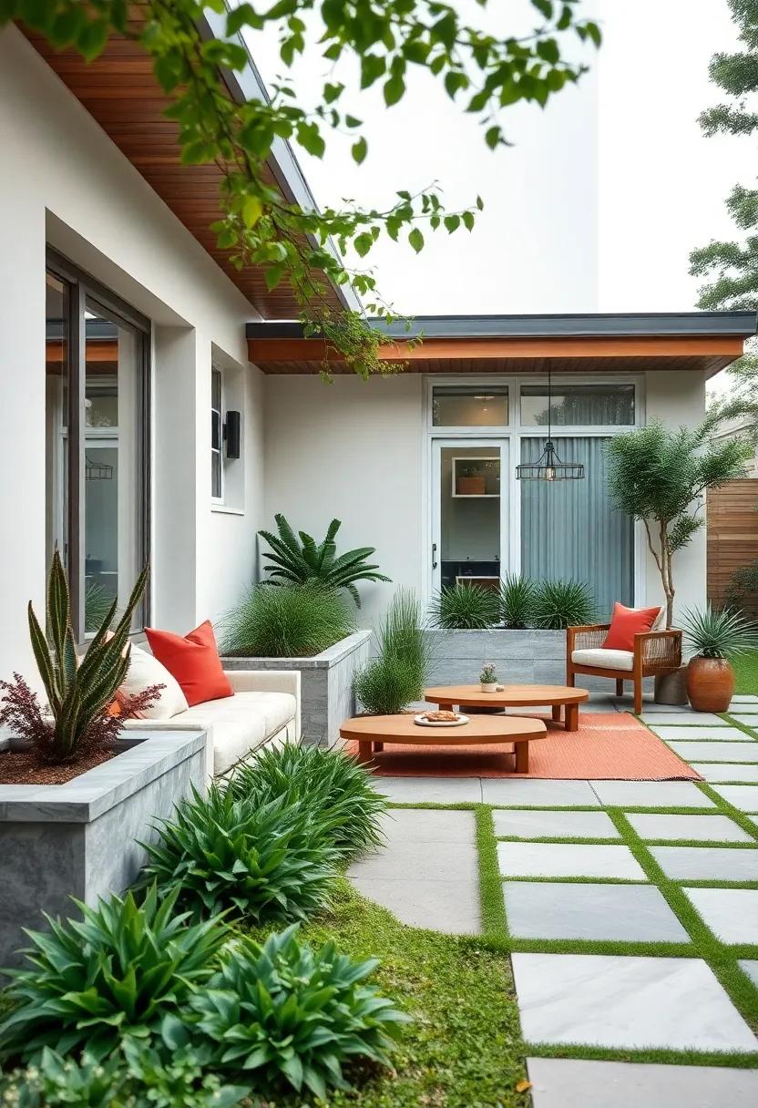 Long,Low Planters emphasizing⁢ Horizontal Lines And scandinavian‌ Elegance In A Relaxed Front Yard Setting