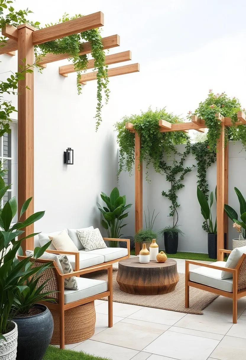Simple Wooden Trellises ⁣Supporting Climbing Greenery Molded ‍Into Nordic Minimalism And ⁣Natural Beauty
