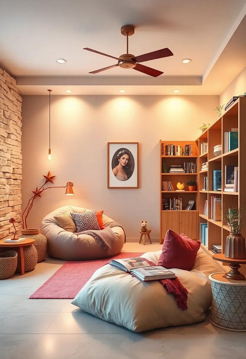 Cozy Reading Retreat: Add a ⁣comfortable beanbag, ‍bookcases, and ​warm lighting⁣ to encourage a ⁣love for reading