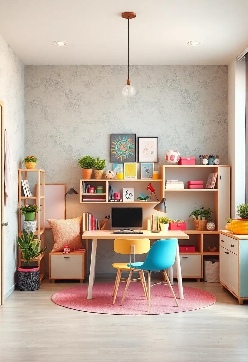 DIY Craft zone: Include ‍a sturdy desk, organized storage, and colorful​ supplies for endless creative projects