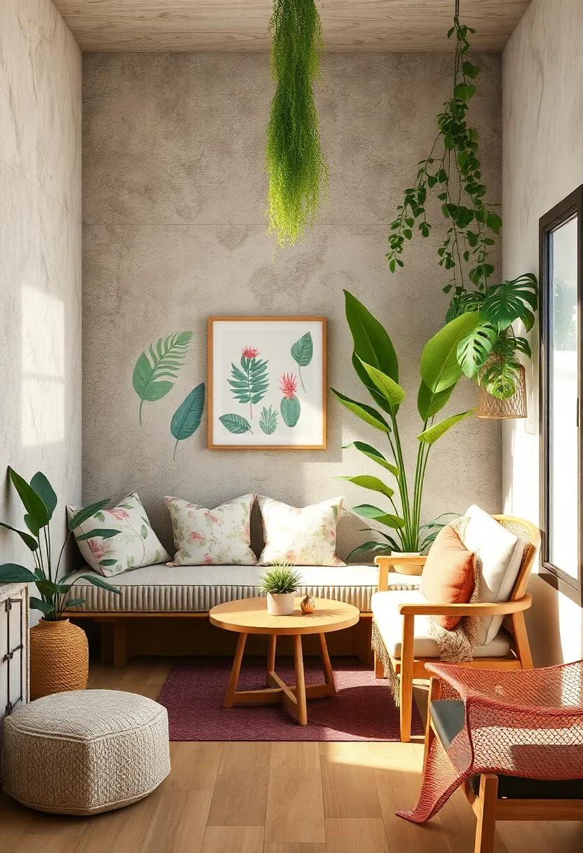 Nature-Inspired Nook: Use ⁢botanical prints, leafy⁢ green‌ accents, and natural wood furniture to bring the outdoors inside