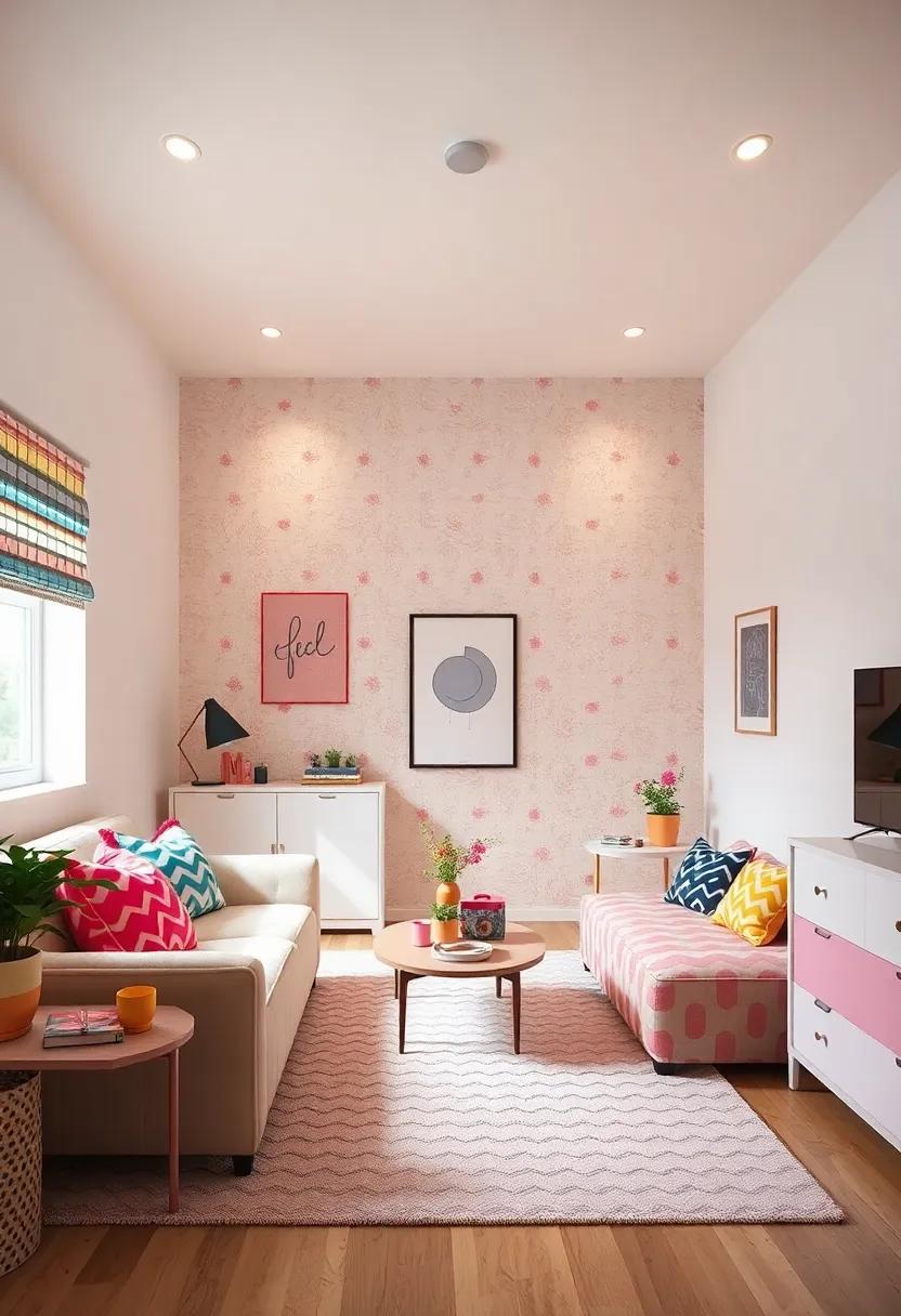 Playful ⁤Patterns: Combine stripes, polka ⁢dots, and chevron prints in ⁤vibrant colors to energize the ⁤room