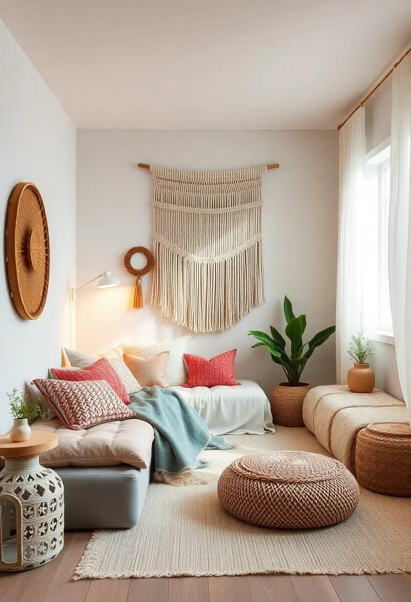 Soft Boho Vibes: Layer textured cushions,macramé wall hangings,and earthy tones⁢ for a relaxed,artistic feel