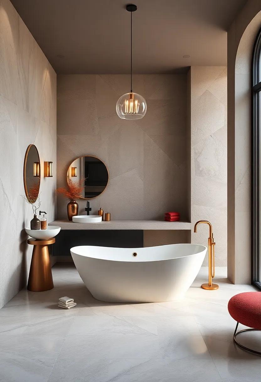 Choose a Freestanding Tub with​ Sculptural⁣ Curves as ⁣a Centerpiece