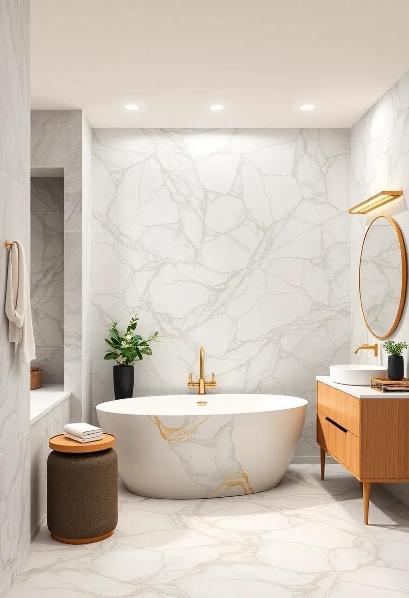 Embrace Marble Accents with Gold Veining for Timeless Luxury