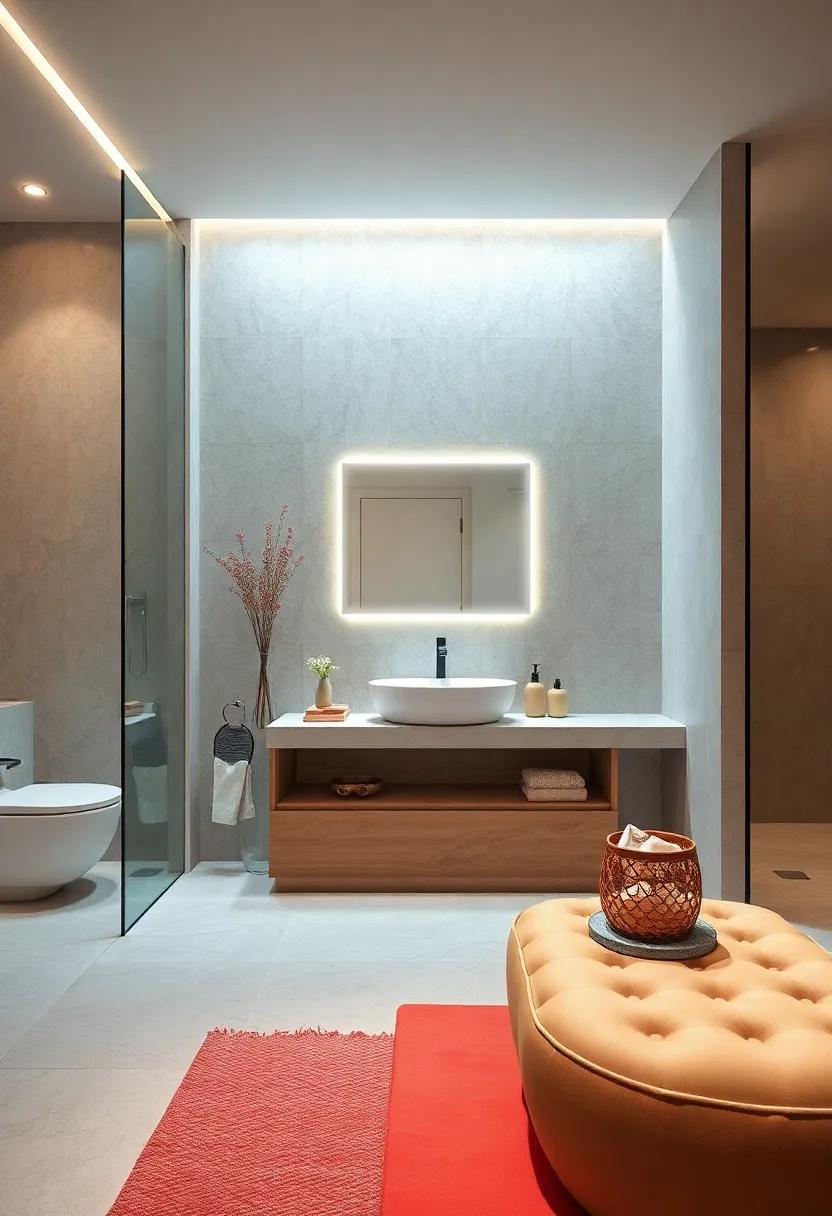 Install a Floating Vanity​ with a high-gloss Finish for​ Sleek Elegance