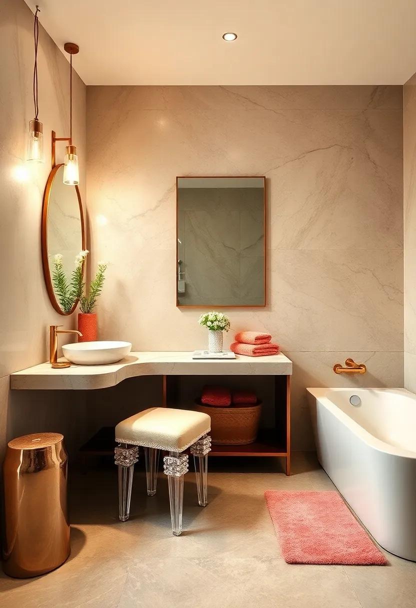 Select a Glamorous​ Vanity Stool with Crystal‍ or Metallic Legs ​for Ultimate ‍Style