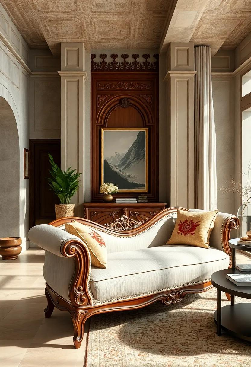 French Louis XV Chaise Lounge – Intricately detailed cabriole legs and floral ⁣marquetry elevate any sitting room