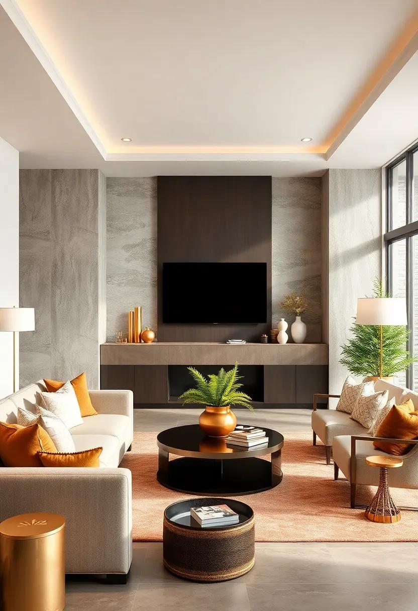 Incorporate warm Metallic Accents in Gold and Copper