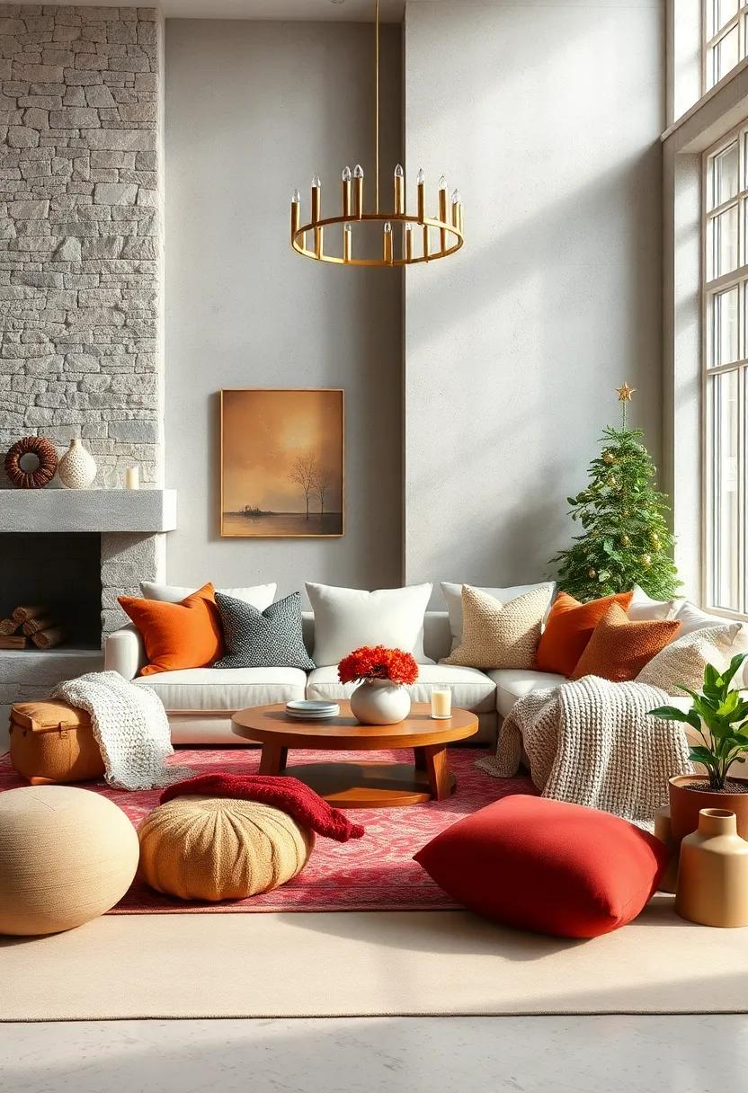 Layer ⁣Cozy‌ Textiles Like ​Knitted Throws​ and Velvet Pillows