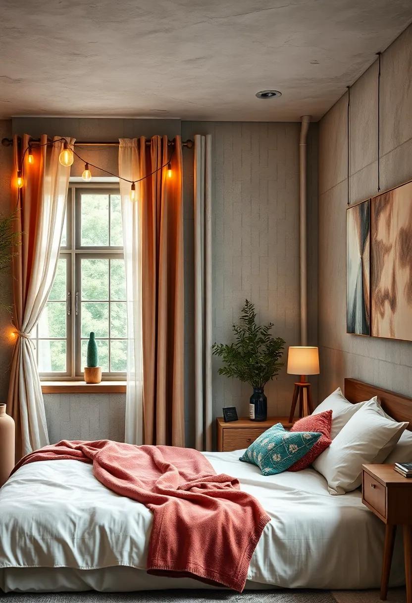 Layering Soft Drapes and String Lights to Transform a Bedroom ⁣Window into a ‌Magical Retreat