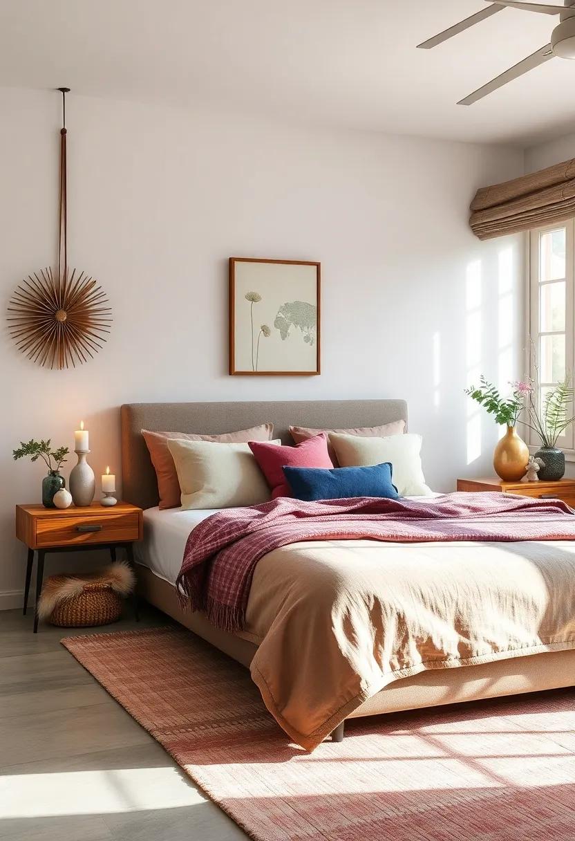 A Curated Collection of⁣ Unique Artworks Bringing Personality and Charm to a Cozy eclectic Bedroom