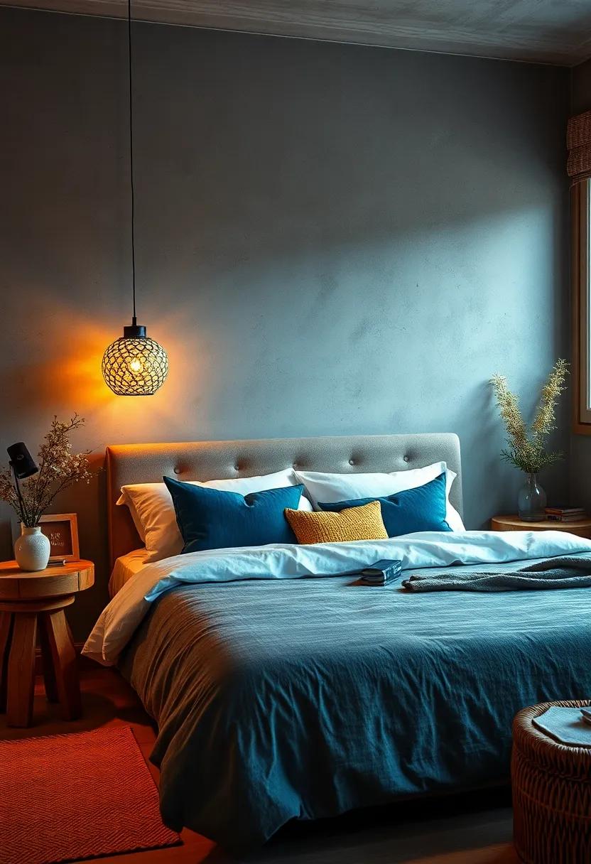 Intricate Ceramic ⁤Lamps Casting Soft Shadows Enhancing the Cozy eclectic⁣ Bedroom Glow