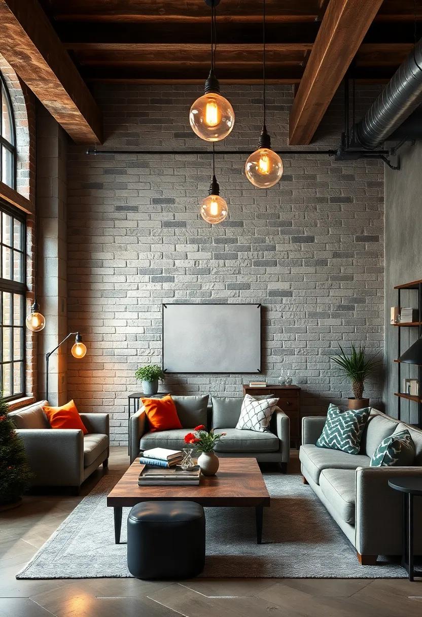 Incorporating Vintage industrial Lighting Fixtures with Edison bulbs for Timeless Character