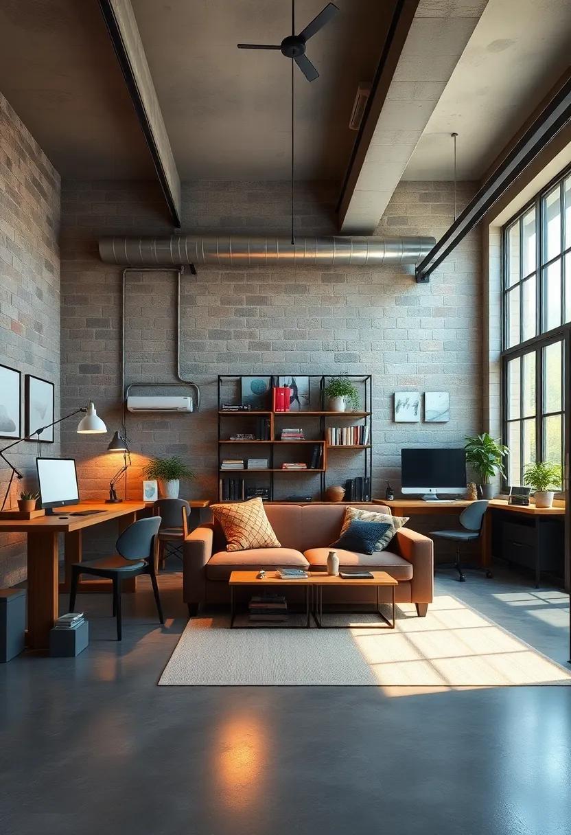 Multi-Functional Workstations Blending Study and Creativity Zones with Clean Industrial Lines