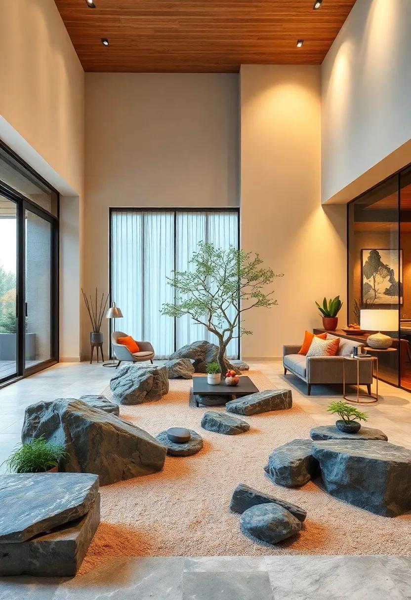 Cascade‌ Rock Arrangement: Arrange layered stones to ‌simulate a ​gentle waterfall, bringing dynamic⁤ natural energy ‍into your‌ indoor space
