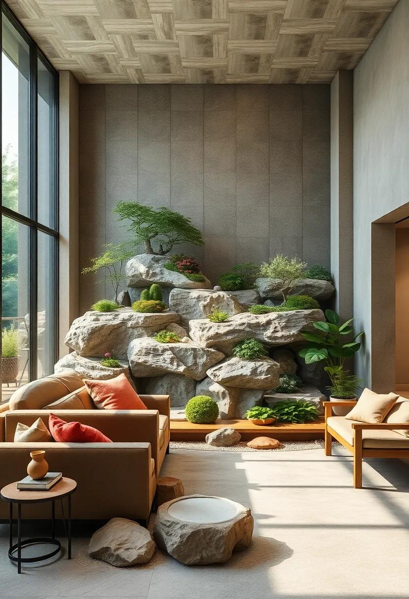 Circular‍ harmony Garden:⁣ Place⁣ stones ‍and sand in harmonious‍ circular patterns symbolizing unity​ and ⁤balance ​within ⁢your‌ room