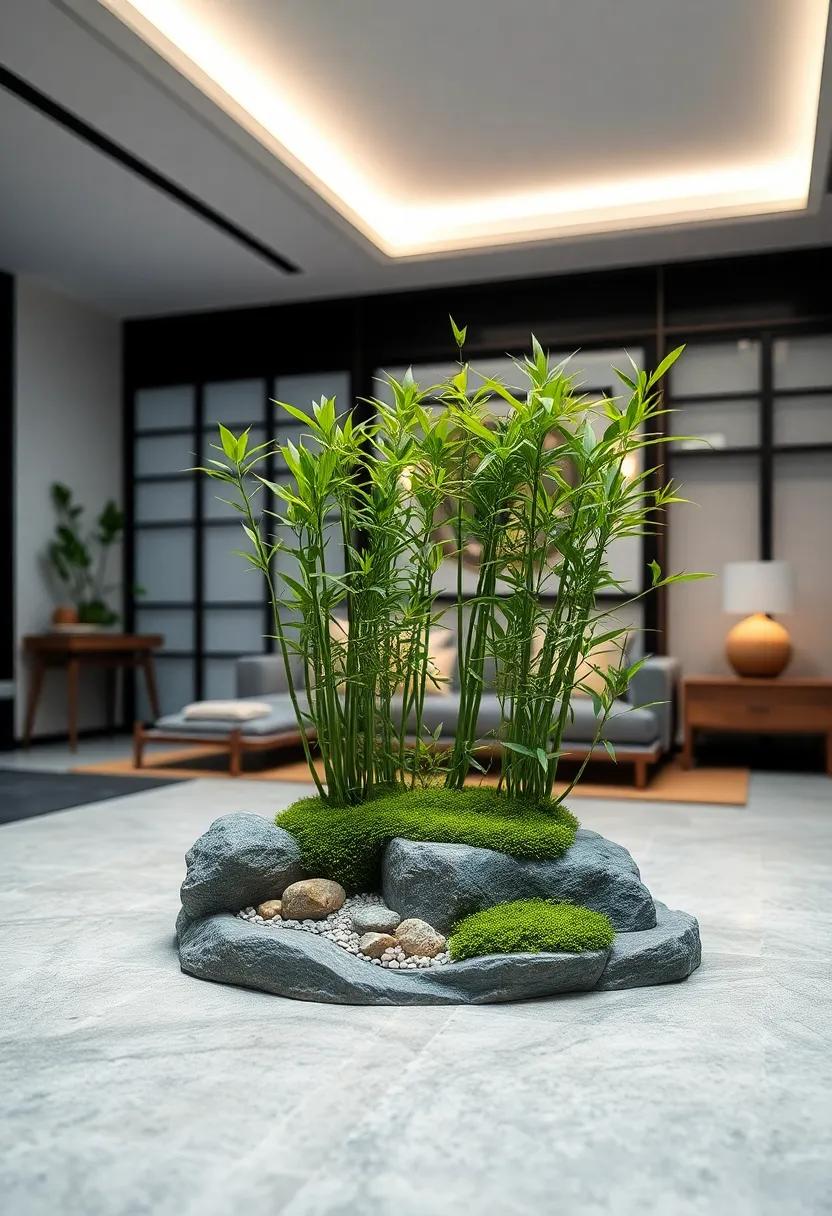 Miniature Bamboo Grove: Incorporate slender bamboo stalks alongside moss and pebbles for a‌ delicate‌ yet vibrant‌ touch of nature