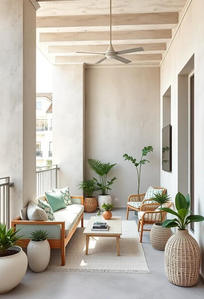 Pale Mint and Pearl White: Fresh ​and invigorating,pale mint accents ⁣tossed with clean pearl white brighten tight balcony spaces