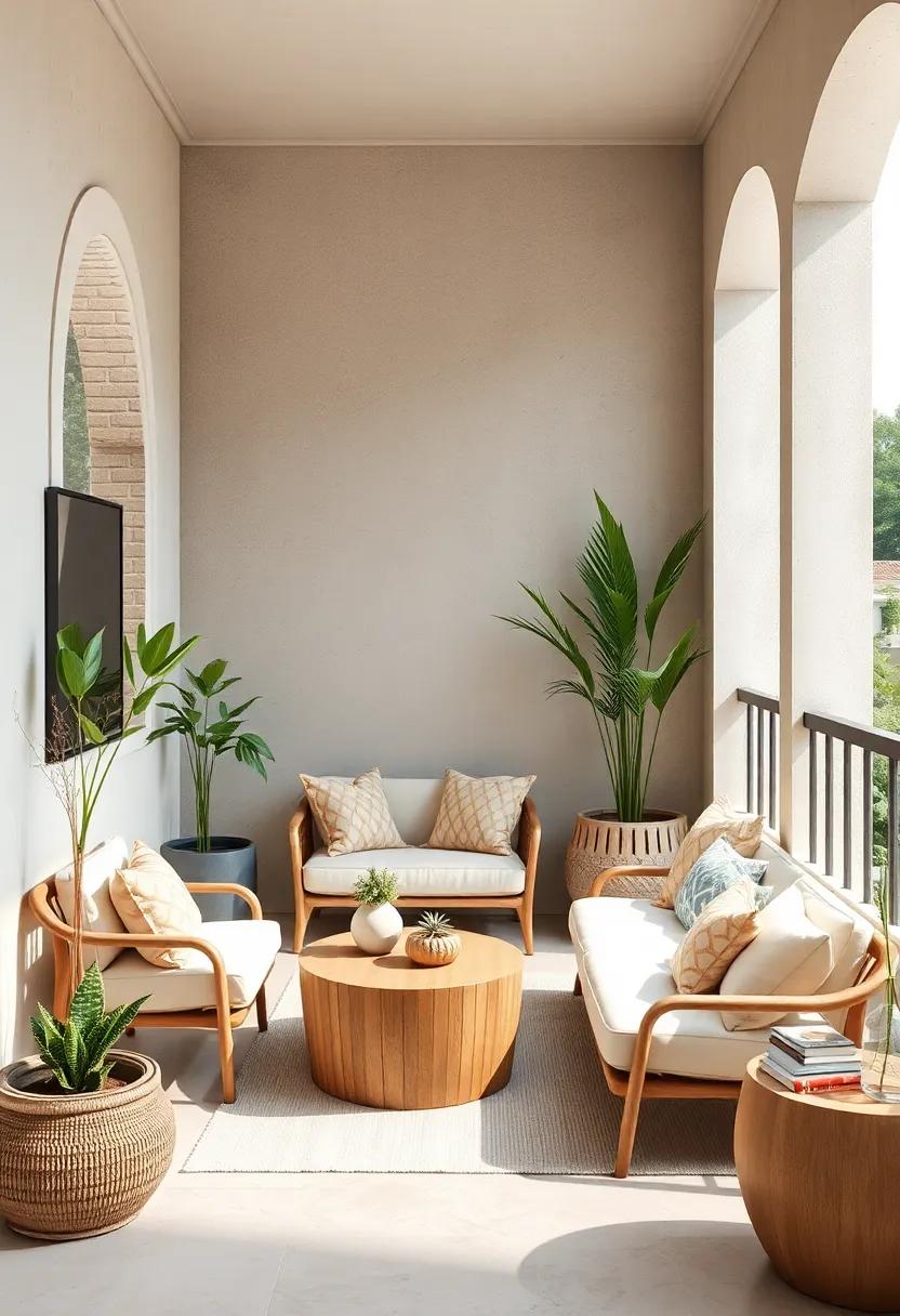 Light Cream and‍ Pale Peach: A⁤ cozy and understated‌ palette that infuses subtle warmth and softness into compact balcony designs