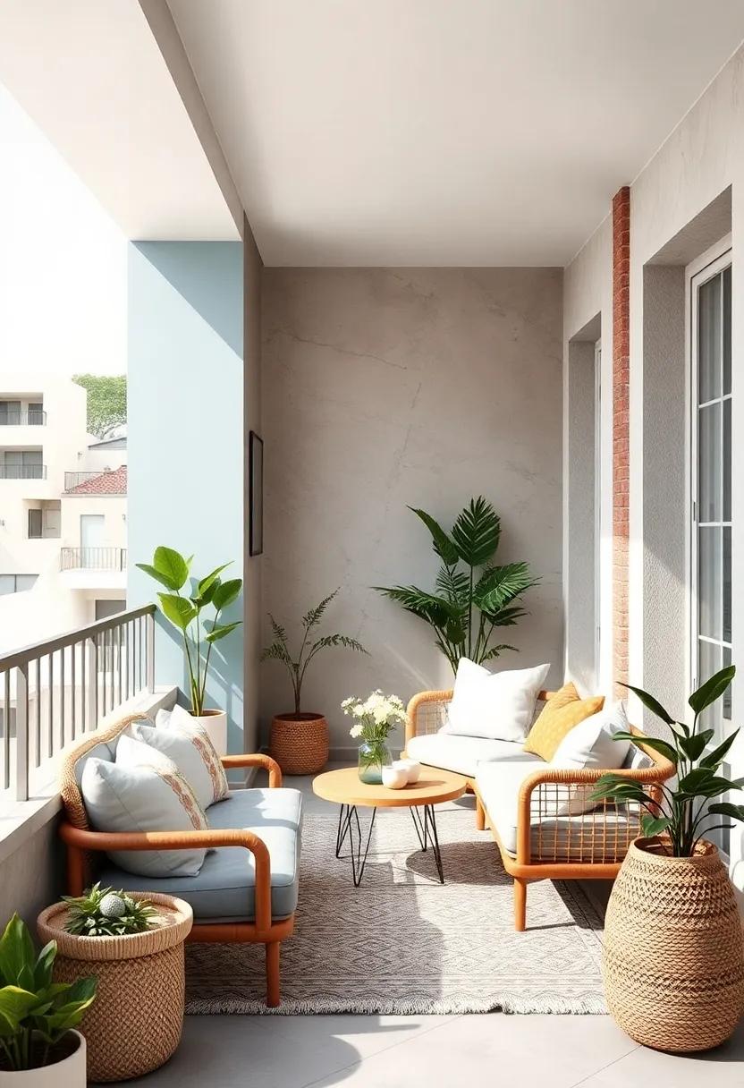 Powder Blue and Frosty ⁣White: Cool powder​ blue mixed with ‍frosty white accents adds a refreshing breeze to small balcony ⁣corners