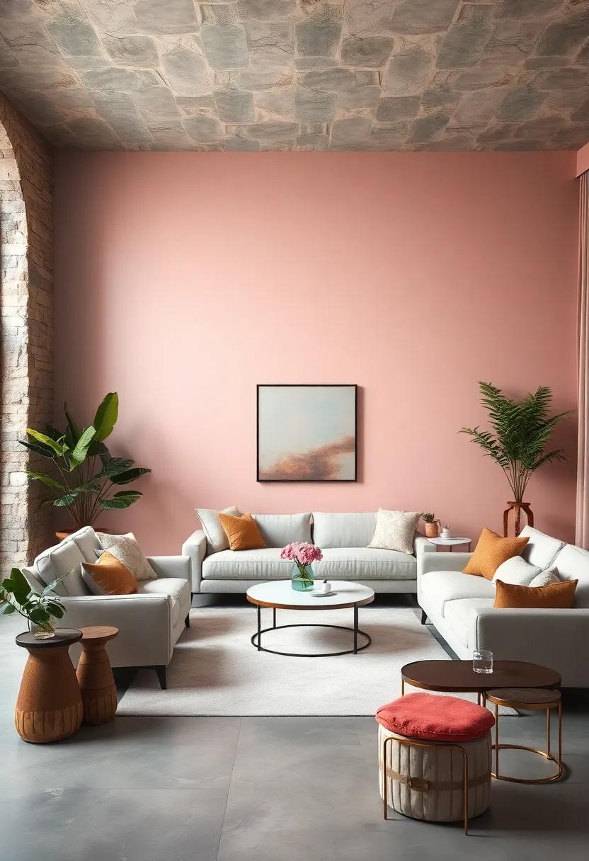 Powder Blue and ​Blush Pink: A gentle⁢ pairing that brings a‍ serene and airy feel to ⁢your living room