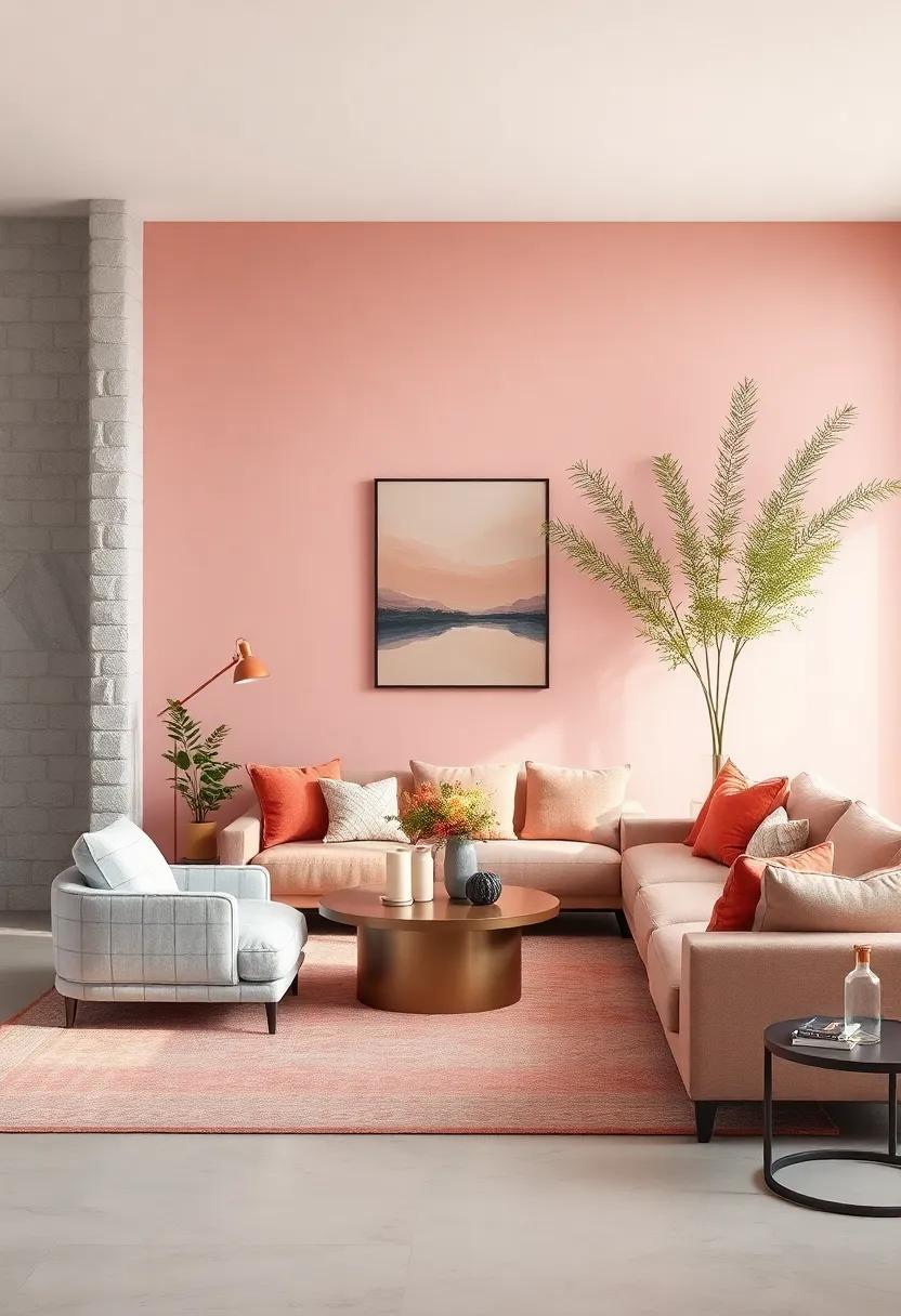 Soft⁢ Coral and Light Gray: A modern take on warmth and neutrality that feels inviting yet sophisticated