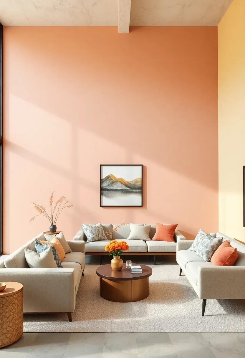 Peach and Pale Yellow: Infuse your room with cheerful warmth and subtle sunlight