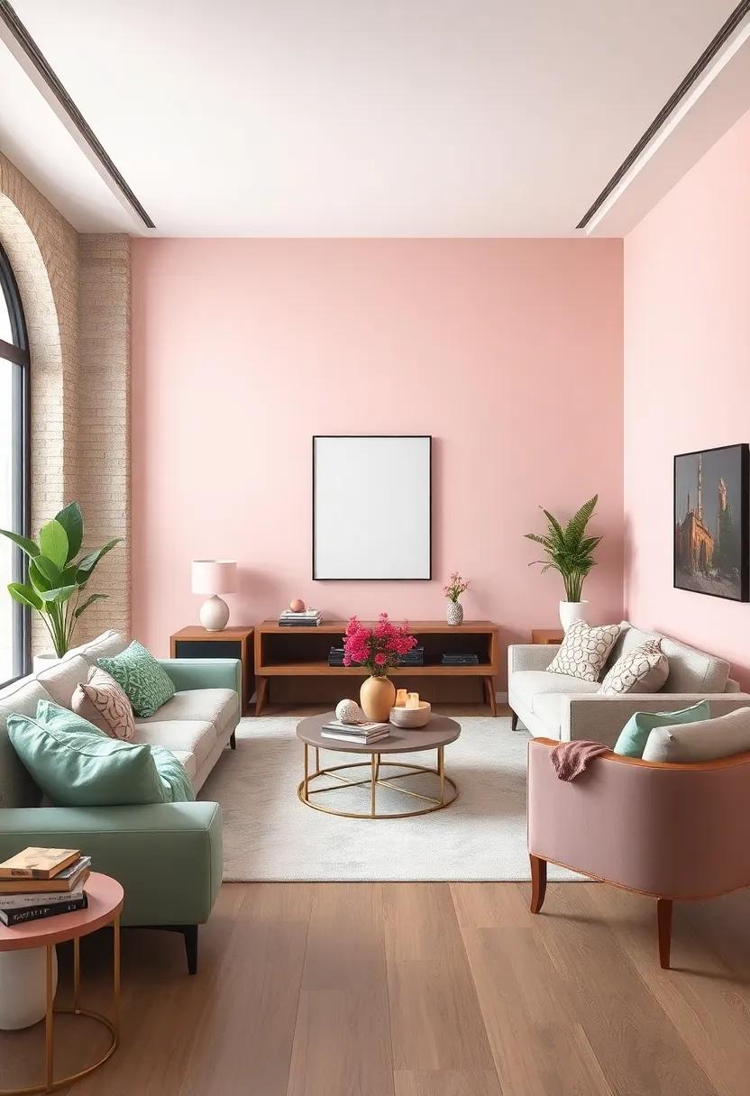 Blush ⁤Pink and⁢ Pale Mint: A ⁤sweet and airy combination that breathes freshness