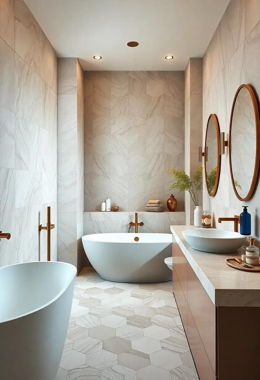 Hexagonal marble tiles ‌that balance historic charm with luxury