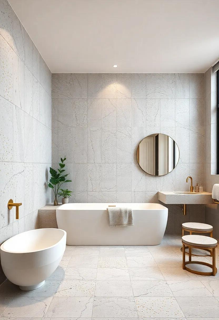 Gold-Flecked ​Terrazzo ​Tiles:​ Terrazzo walls embedded with golden‍ flecks provide⁢ playful texture and sophistication