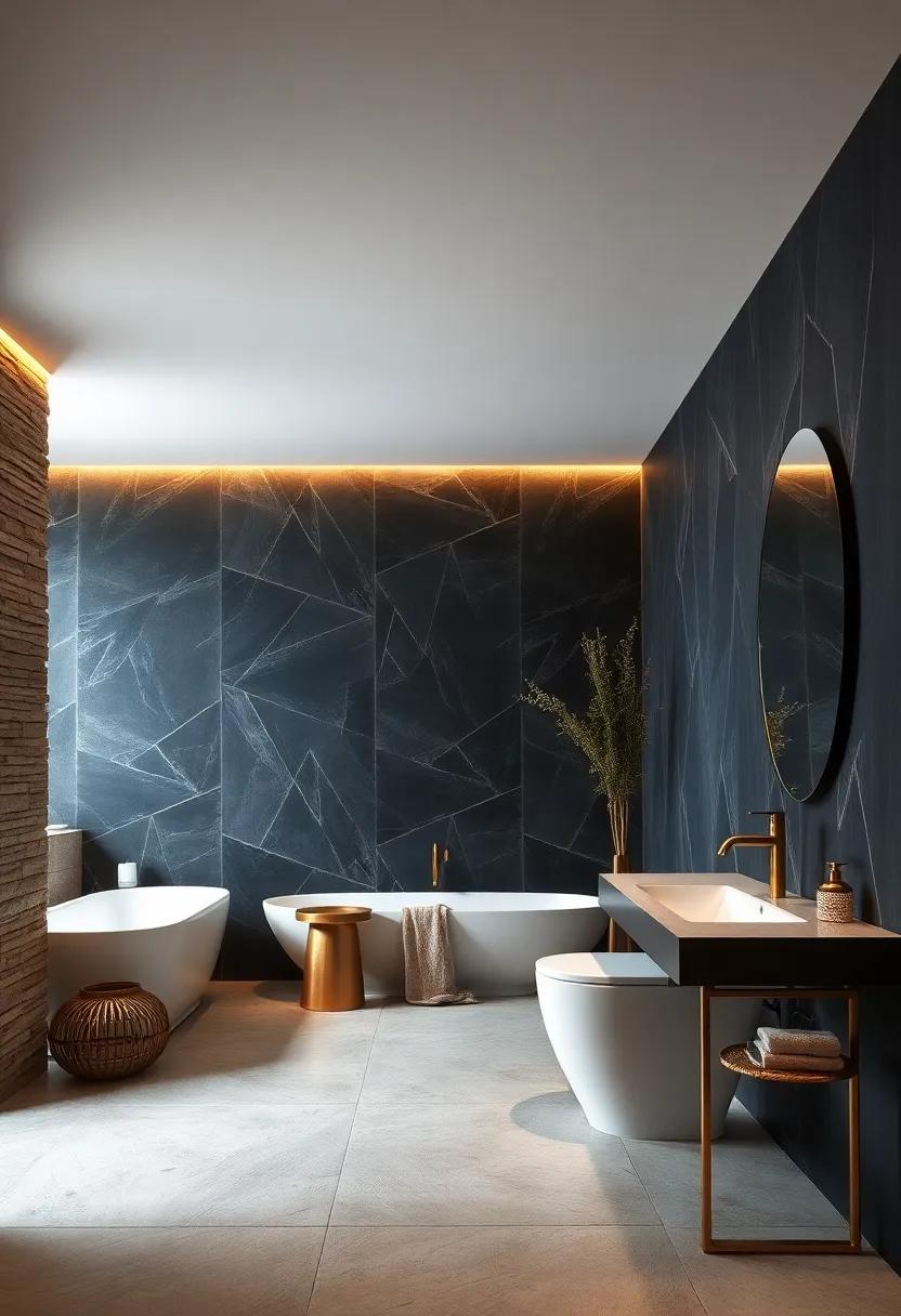 Dark ‍Walls​ with Gold Highlights: Deep, moody wall colors paired with shimmering gold accents create dramatic contrast