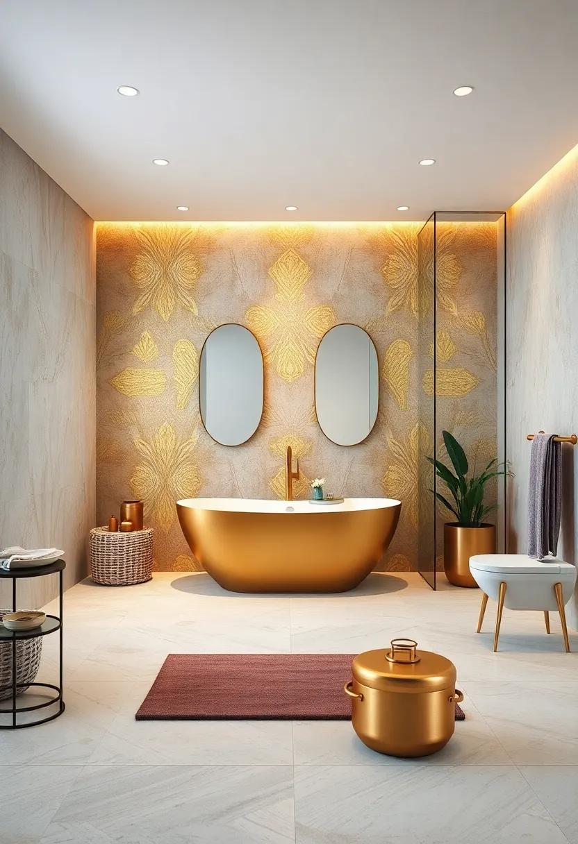 Textured Gold⁢ Wallpaper with metallic Threads: Adds​ depth and subtle shimmer ⁢for a ‌cozy yet luxe vibe