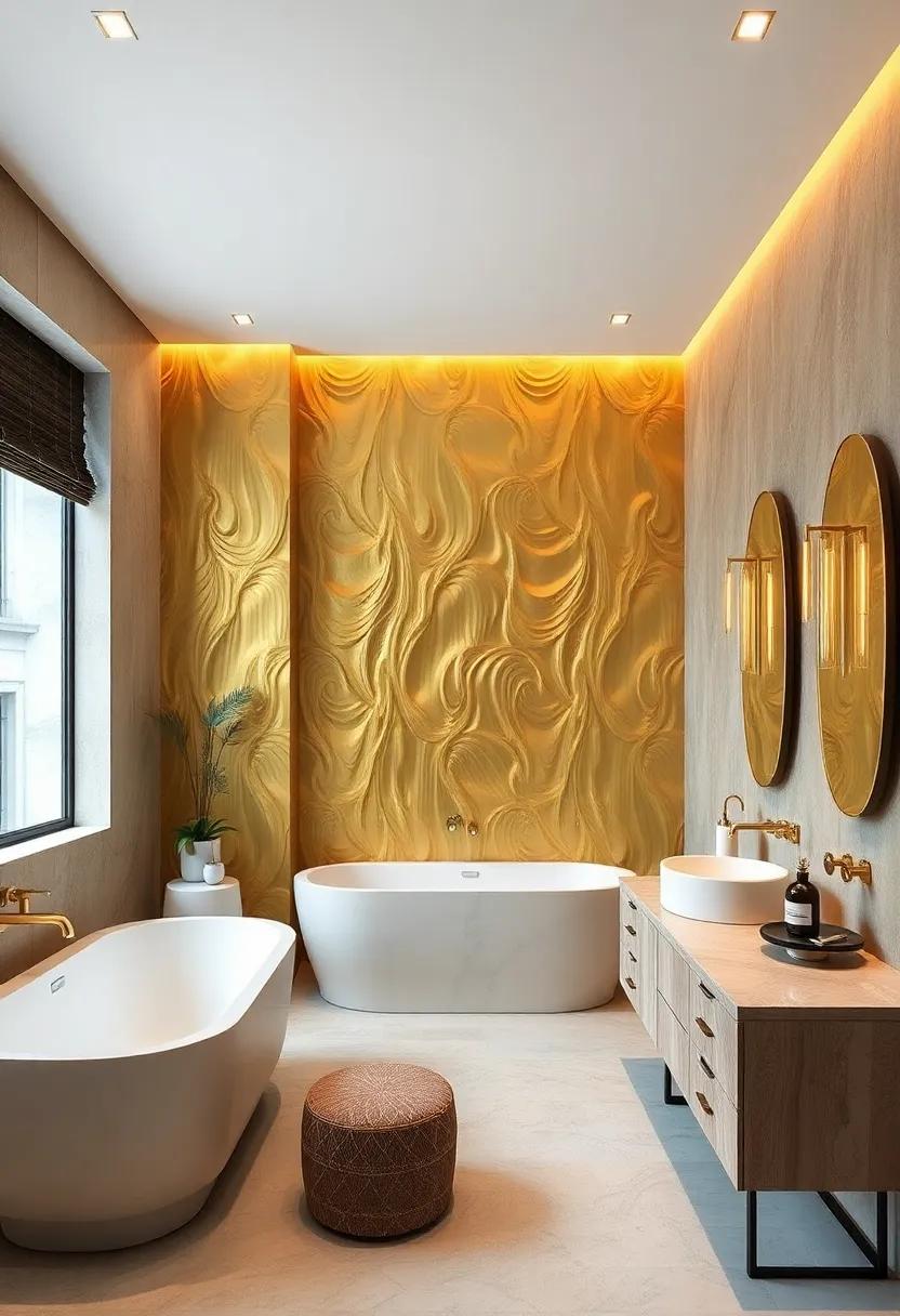 Sculpted Gold Panels:⁤ The use of textured gold wall panels offers dimensionality and⁤ an opulent aura