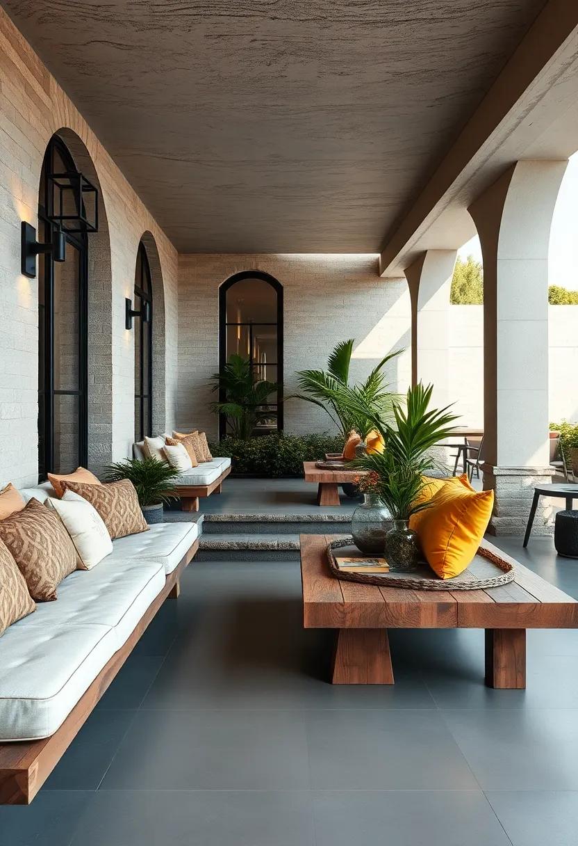 Chrome Accents on⁢ Minimalist Outdoor⁤ Chairs Complemented by Earthy Textiles