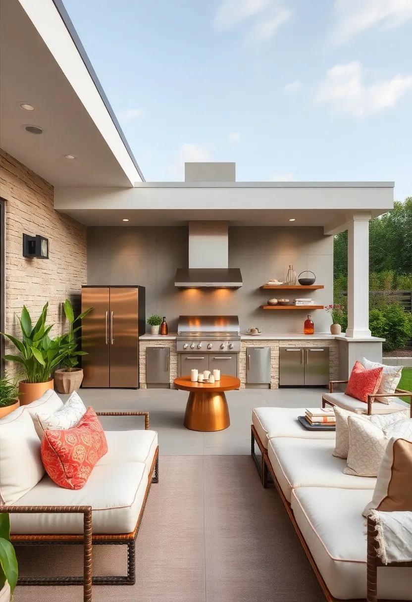 Copper-Toned Outdoor Kitchen Appliances⁣ Merging Function and Sophistication Seamlessly
