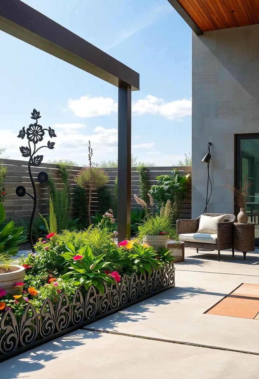 Metal Flower Beds Edging: Laser-cut floral ⁢patterns along steel⁣ borders that ‍frame ‌flower beds, combining garden‌ design with ⁢durable metal artistry