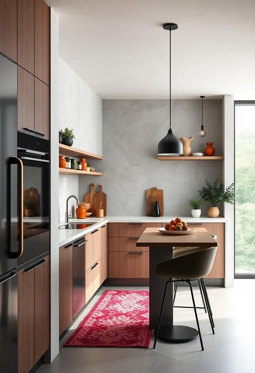 The⁣ compact⁤ galley kitchen optimized for ⁢efficiency⁢ with ‌slim, multi-purpose storage ⁣solutions