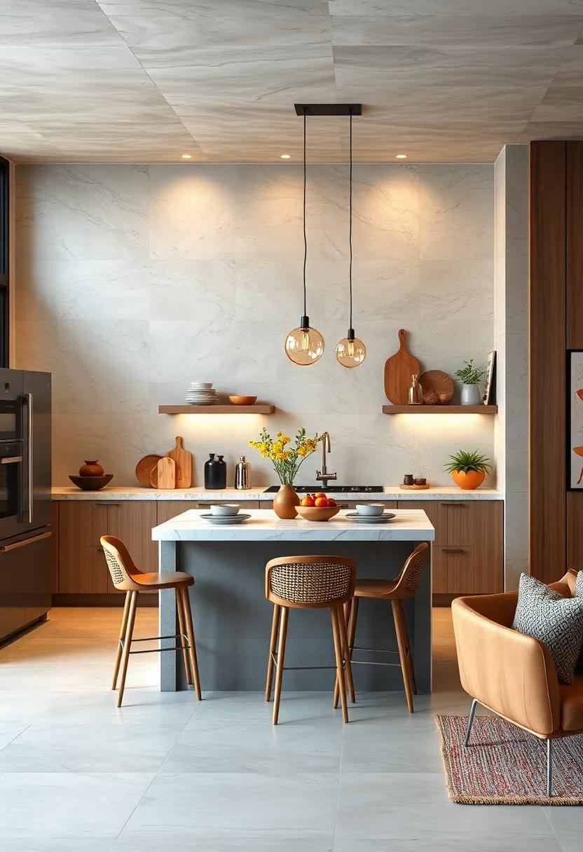 A compact kitchen island with⁤ built-in‌ seating ⁤that maximizes space without compromising⁤ style