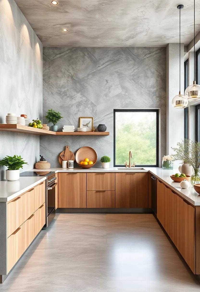 Open shelving paired with ⁢sleek stainless steel surfaces‌ to create an airy, contemporary cooking space