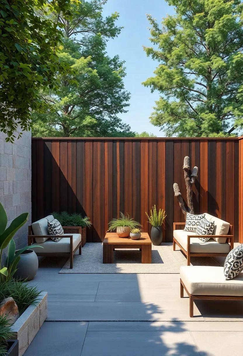 dark Stained Cedar Panels – ‌Rich, sophisticated, and naturally resistant to rot, these panels​ offer ⁢lasting beauty​ with minimal⁤ upkeep