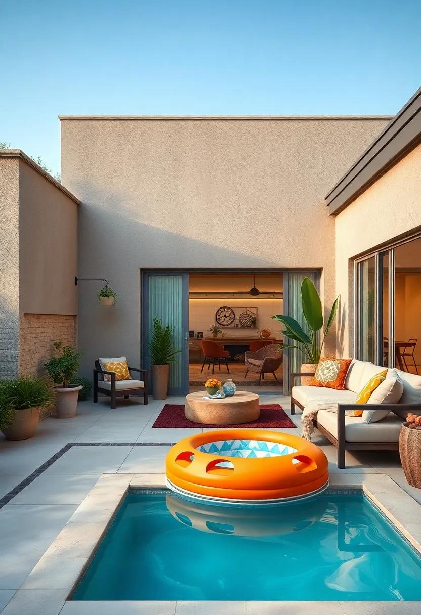 Family-Friendly Patio with ⁢a Shallow Splash Pool and Play Area