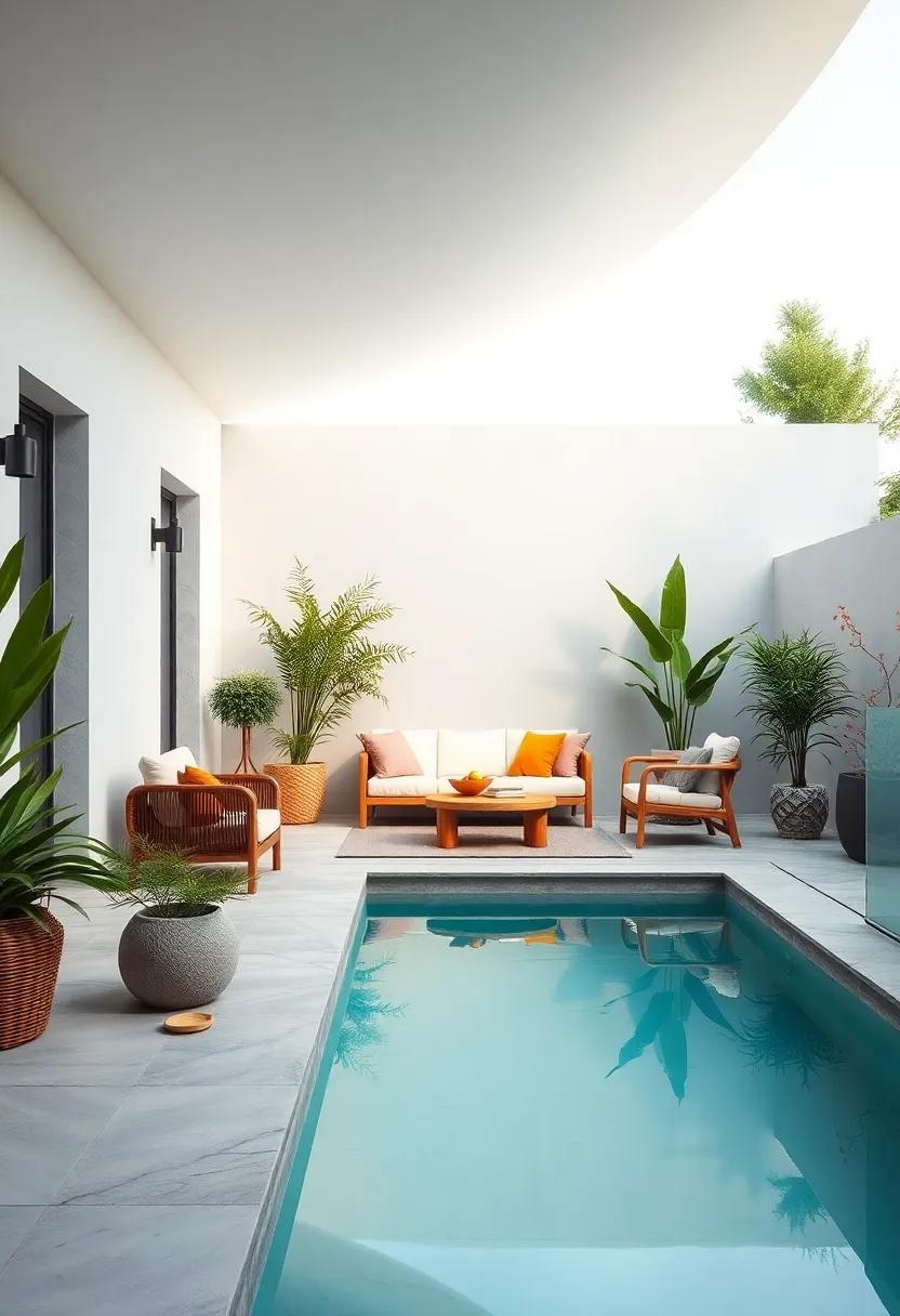 Scandinavian-Inspired Space with a Frosted Glass Pool Barrier