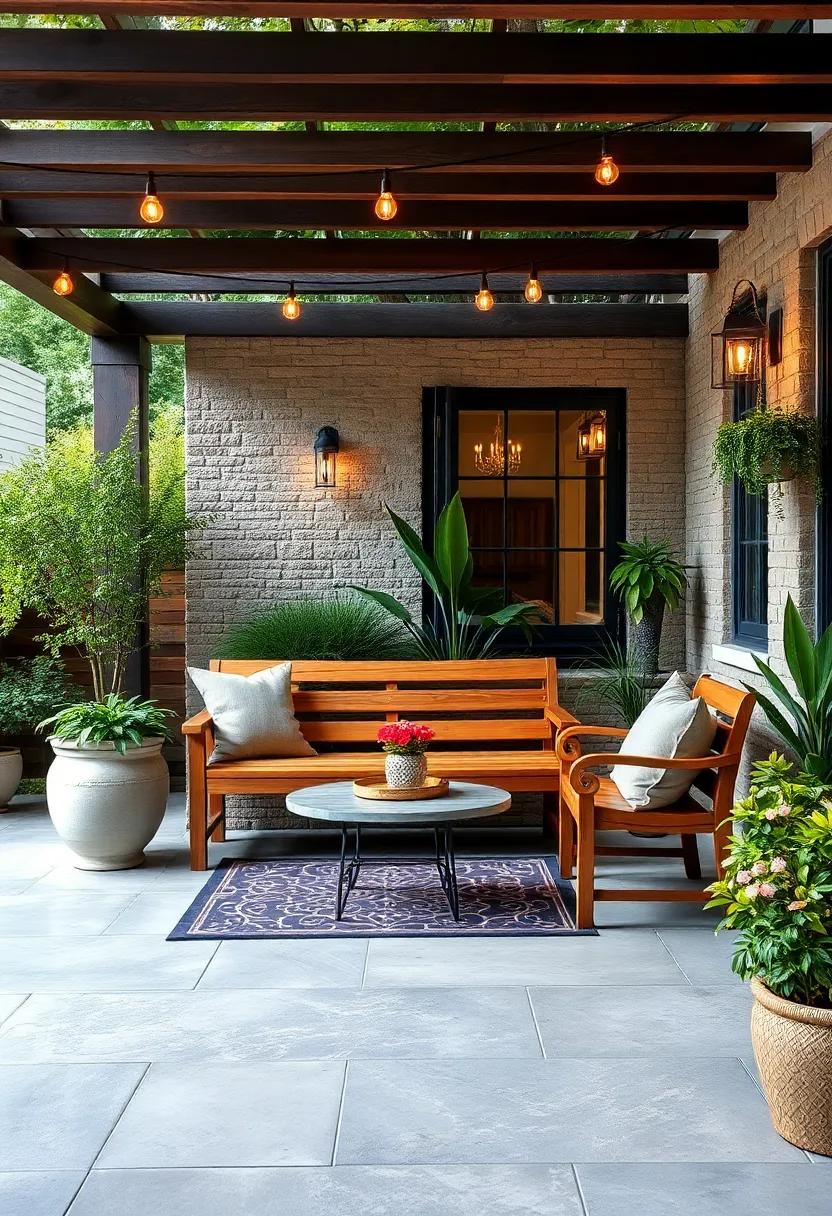 Artistic Touch: personalize your wooden⁤ bench with hand-painted designs or stencils to showcase your unique style on the⁢ patio