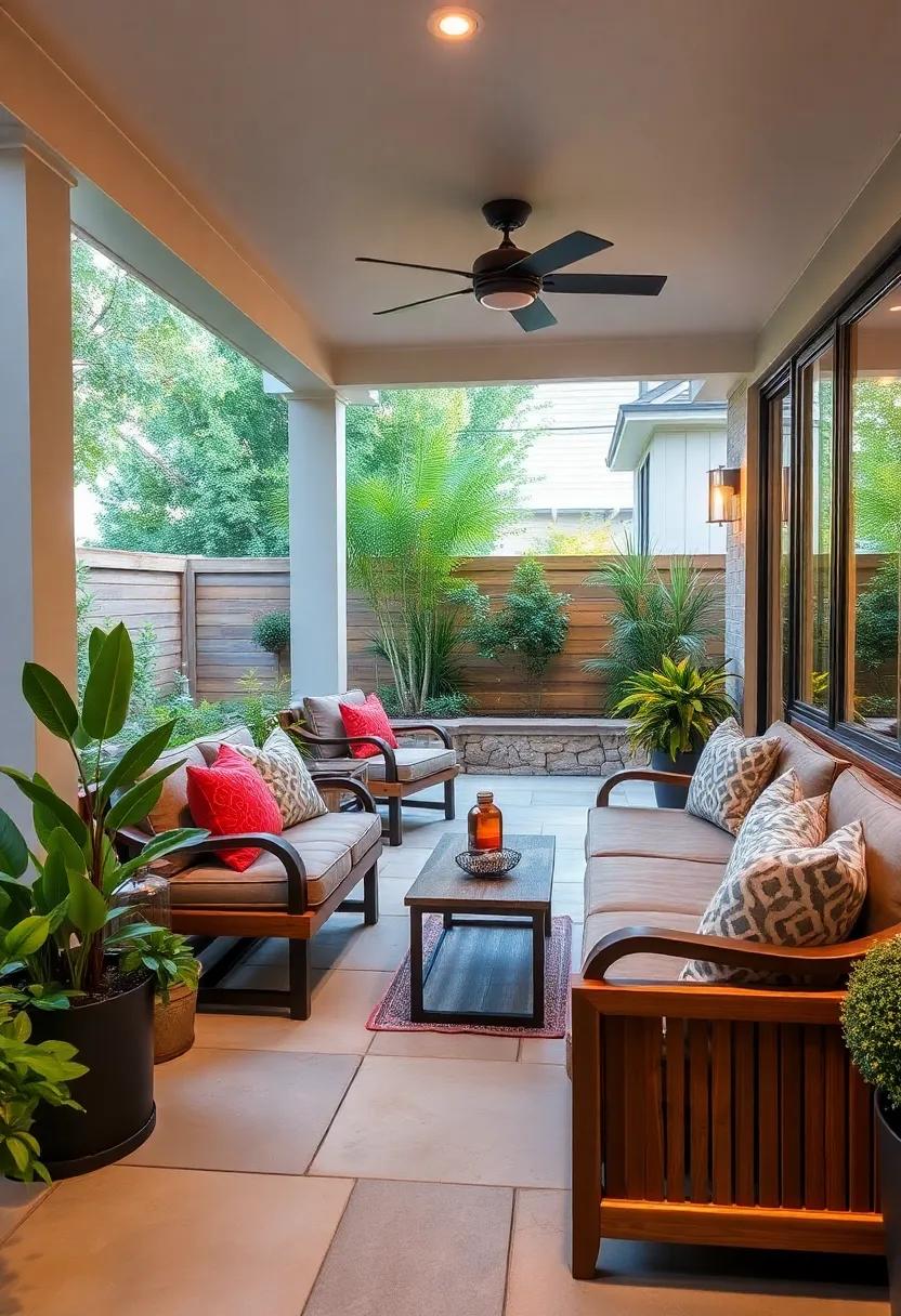 Built-In Bench Seating:‍ Maximize space by integrating a wooden bench directly into your patio’s perimeter for seamless style and ‍functionality